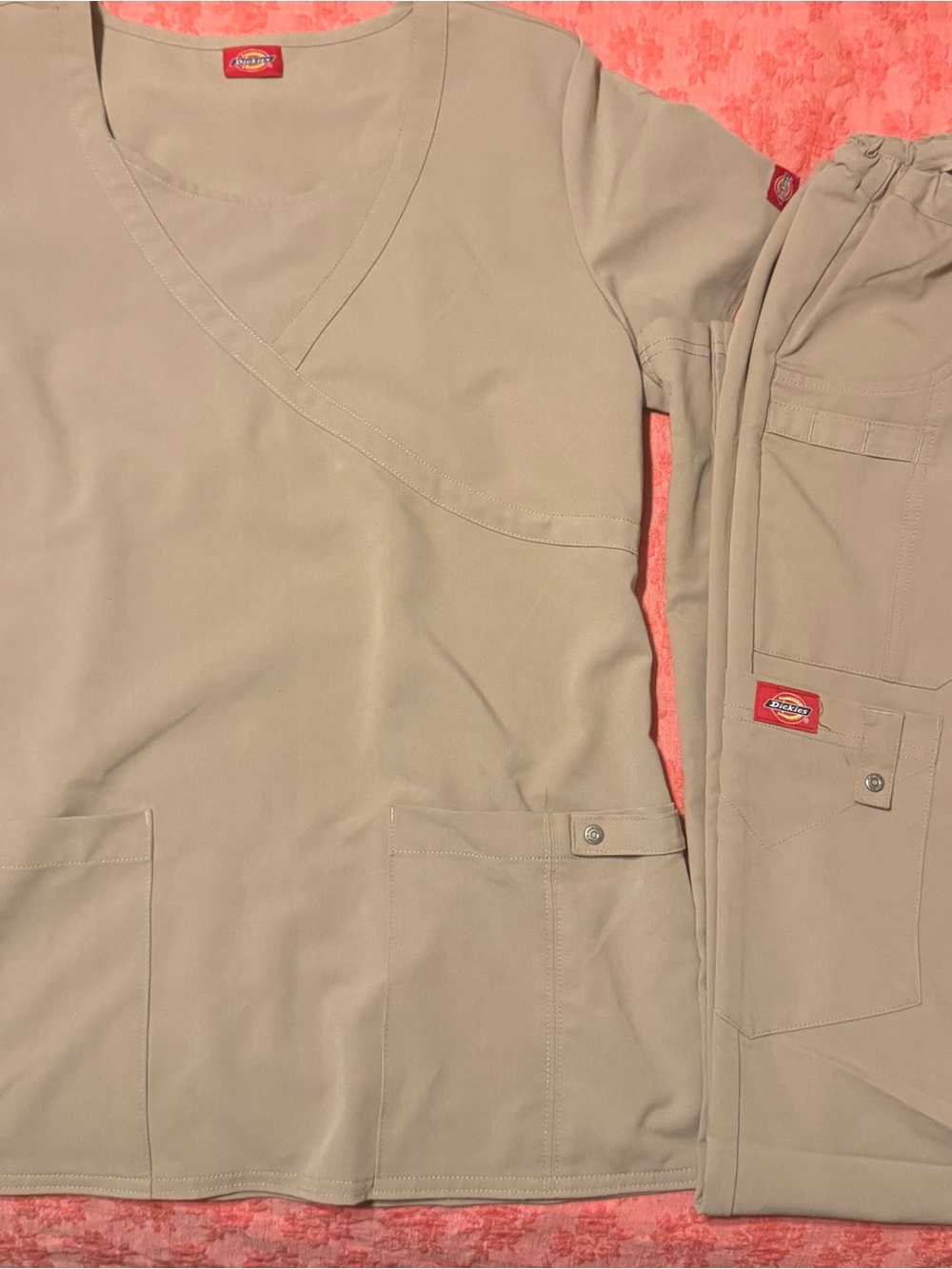 Dickies Beige Work Scrub Top & Cargo Pants
